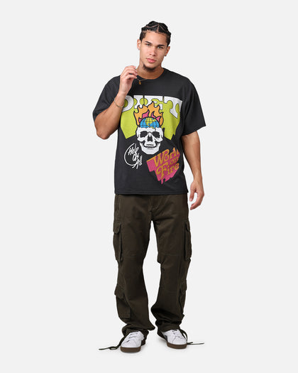 Diet Starts Monday World On Fire T-Shirt Washed Black