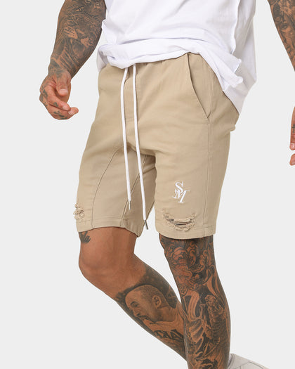 Saint Morta Annex Denim Shorts Stone