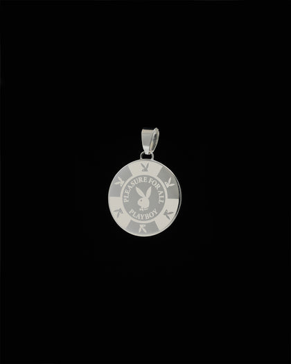 Playboy By House Of Auric Playboy Chip Pendant Sterling Silver