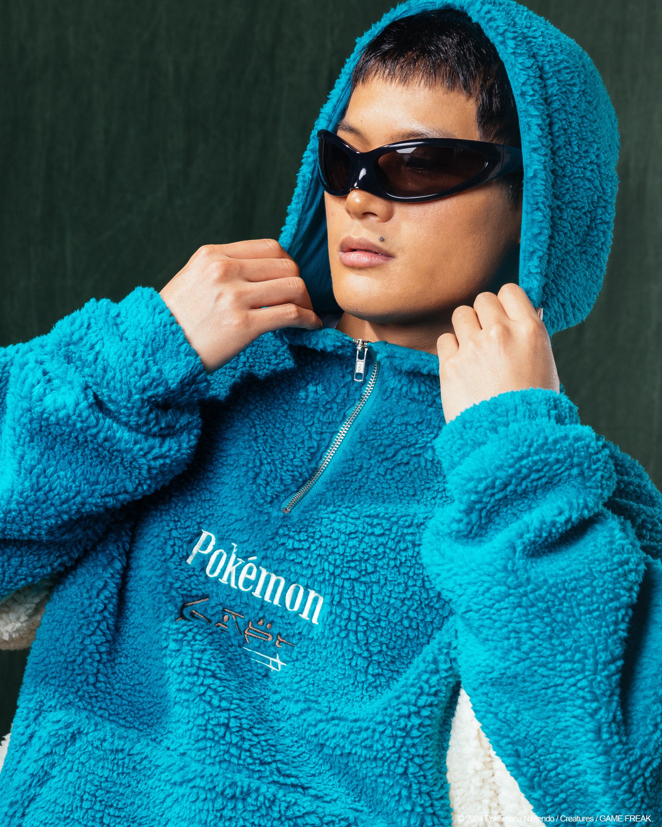 Pokémon By Loiter Snorlax Sherpa Hoodie Green/Off White | Culture