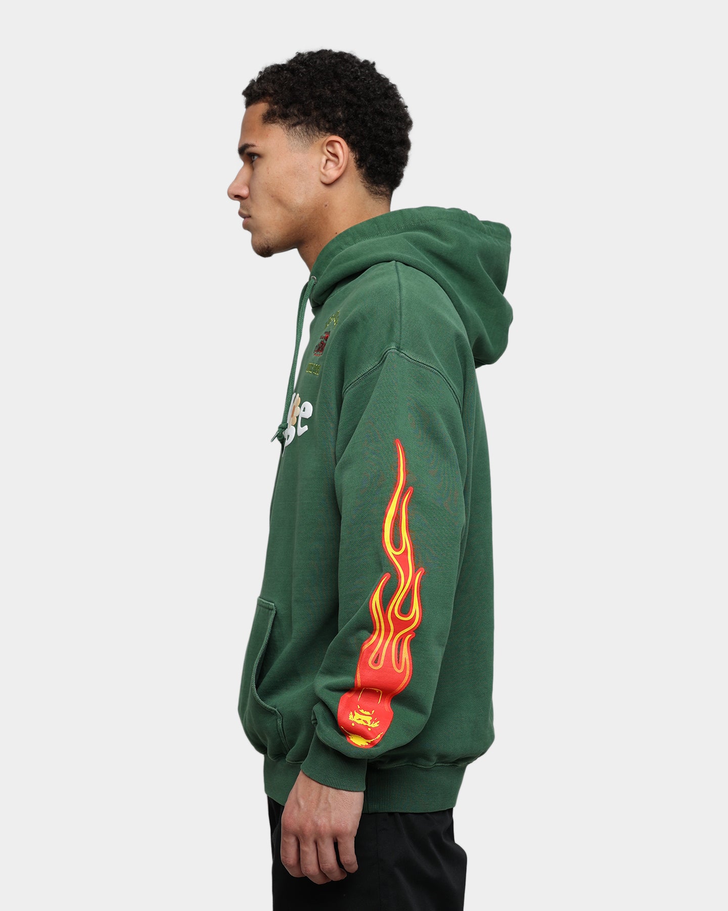 X-Large Pigment Dyed Puff Logo Pullover Hoodie Green | Culture