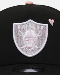 New Era Las Vegas Raiders 'Pink Satin Hearts 2.0' 9FORTY A-Frame Snapback Black/Pink