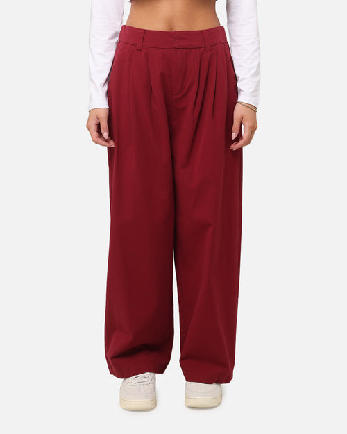 XXIII Women's Wide Leg Tailored Pant Maroon