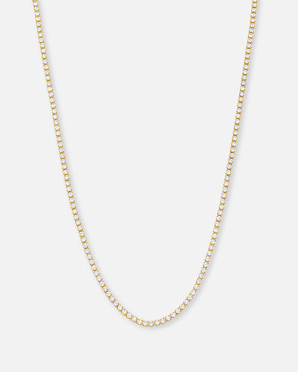 Saint Morta 2mm Micro Tennis Chain Iced Gold