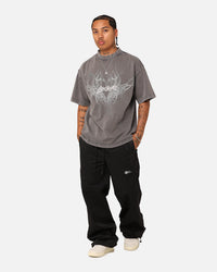 Loiter Lotus Oversized T-Shirt Charcoal Grey