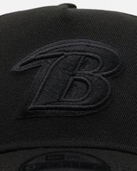 New Era Baltimore Ravens 'Black on Black' 9FORTY A-Frame Snapback Black/Black