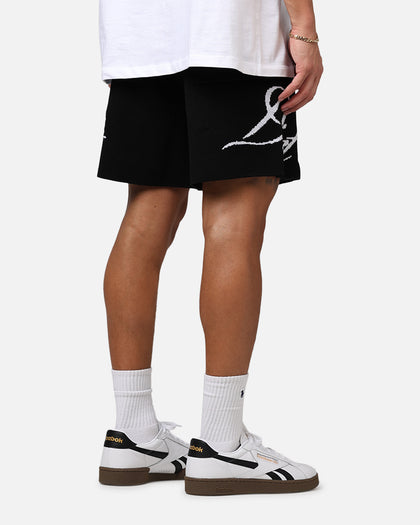 Diet Starts Monday Knitted Script Shorts Black