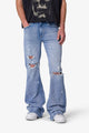MNML Distressed Super Flare Denim Blue