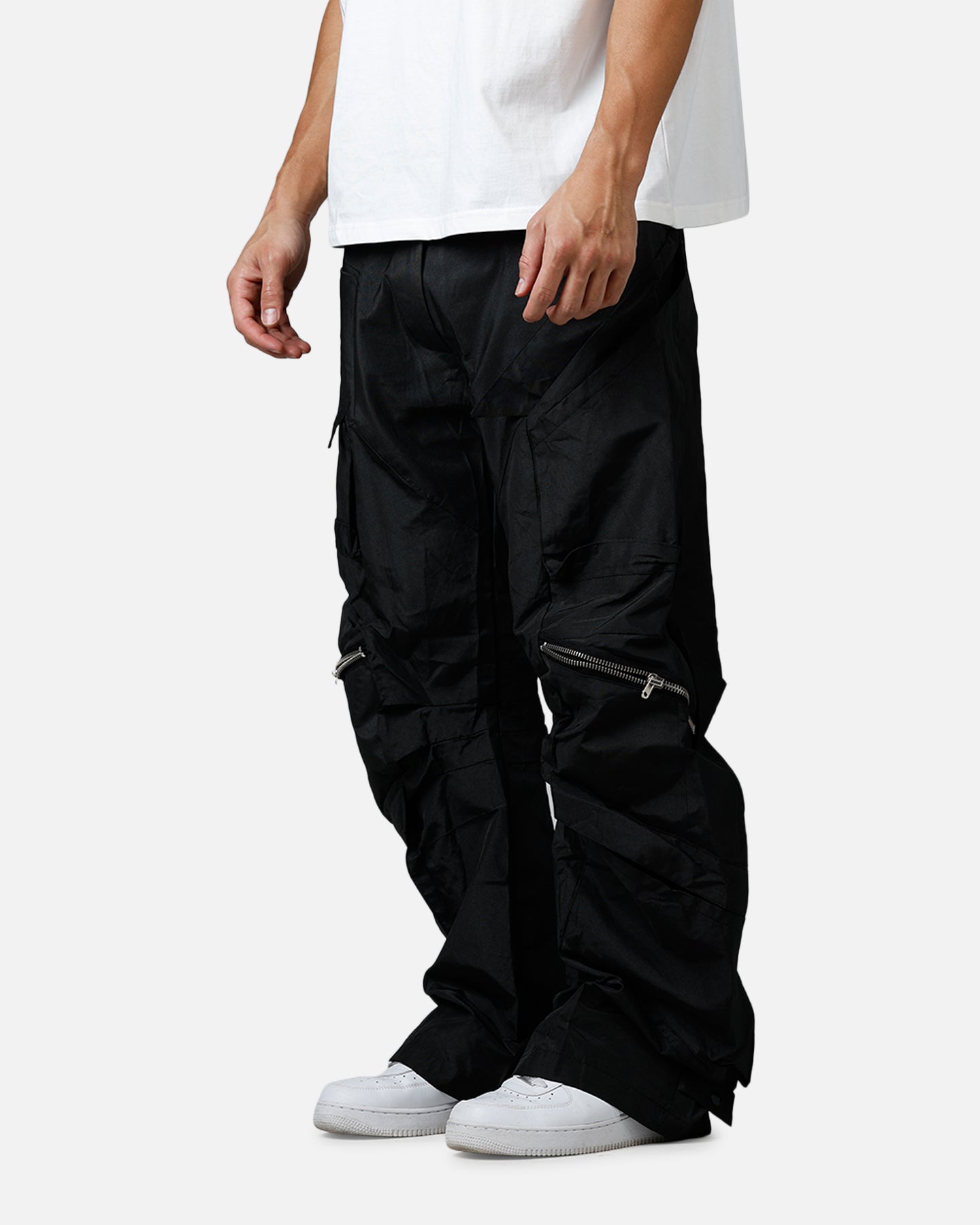 MNML Zip Cargo Tech Pants Black | Culture Kings US