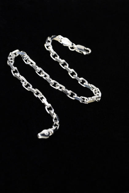 House Of Auric Straight Cut Cable Bracelet Sterling Silver