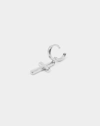 NXS Mini Cross Earring White Gold