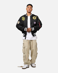 New Era X Alpha Series X MLB San Diego Padres MA-1 Bomber Jacket Black