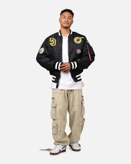New Era X Alpha Series X MLB San Diego Padres MA-1 Bomber Jacket Black