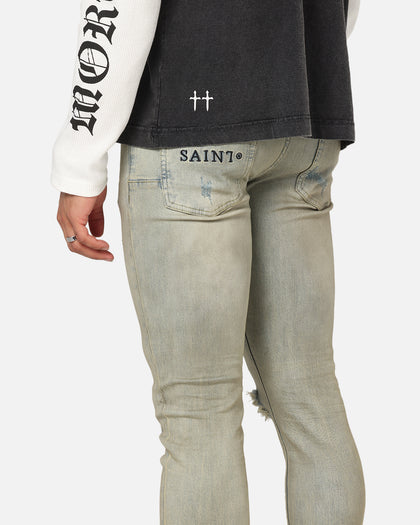 Saint Morta Dynasty Dirty Distressed Jeans Dirty Denim