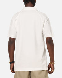 Fred Perry Crepe Pique Zip Neck Polo Shirt Snow White