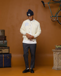 Carre Peace Varsity Jacket Off White/Blue