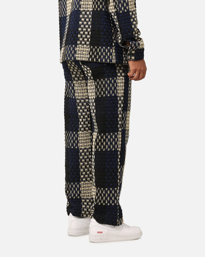 XXIII Textured Weave Pants Blue/Black/Yellow