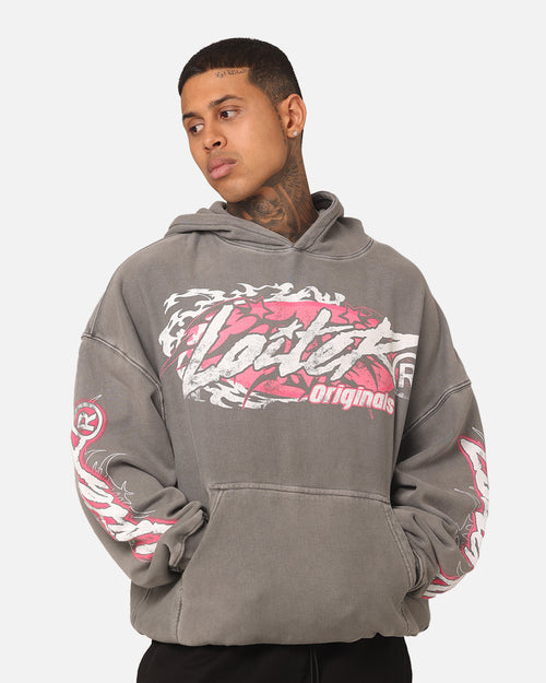 Loiter Wave Break Vintage Hoodie Charcoal