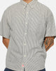 S Double Bay Stripe Classic Button Up Shirt Black/White Stripe