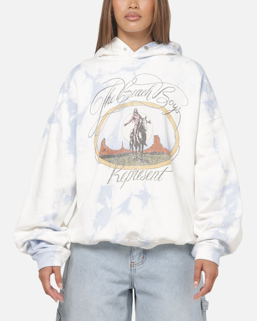 Represent Beach Boys Script Hoodie Blue Tie Dye