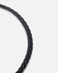 Saint Morta Tied Leather Bracelet Black/White Gold