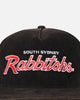New Era South Sydney Rabbitohs 'NRL Golfer Washed Black' Pre-Curved Corduroy Golfer Snapback Washed Black
