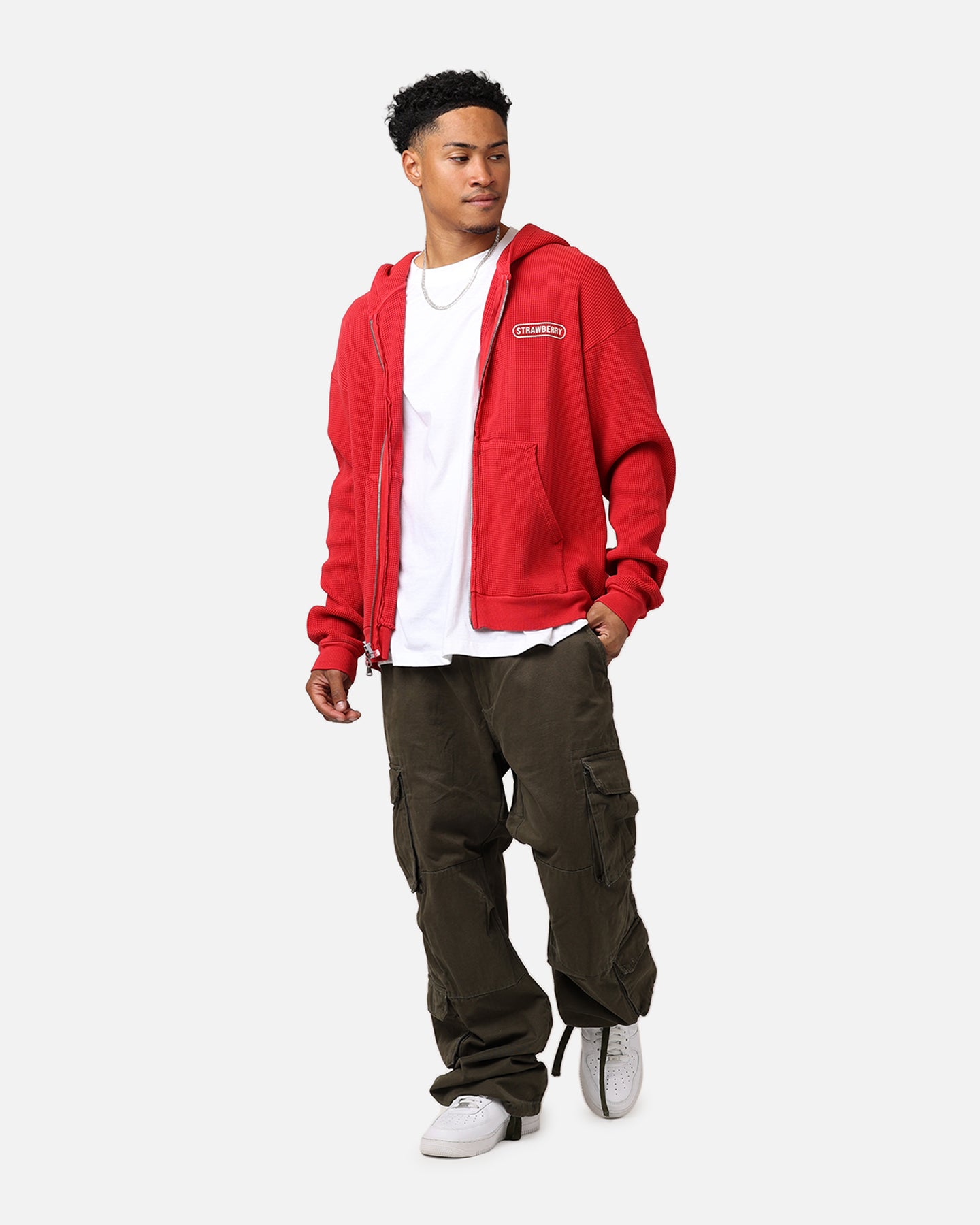 Strawberry Thermal Zip-Up Hoodie Red | Culture Kings US