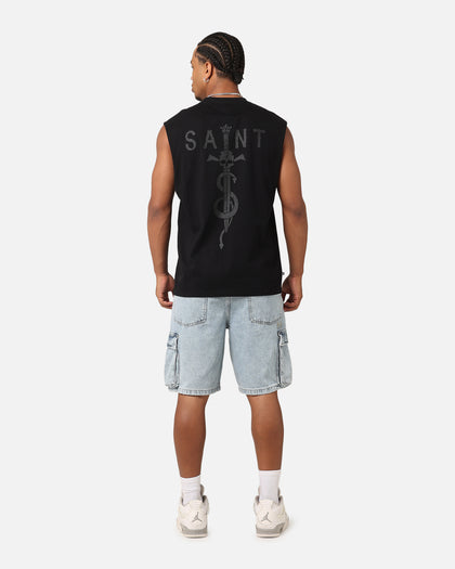 Saint Morta Daggers Oversized Muscle T-Shirt Black/Black