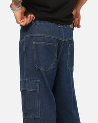 X-Large Baggy Cargo Denim 91 Shorts Dark Indigo