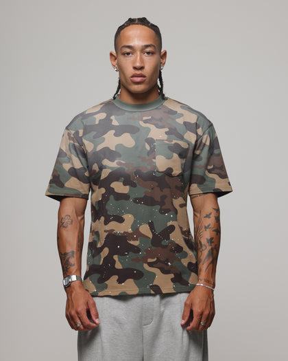 American Thrift Splatter Pocket T-Shirt Woodland