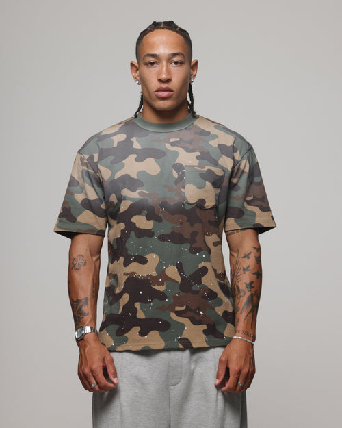American Thrift Splatter Pocket T-Shirt Woodland