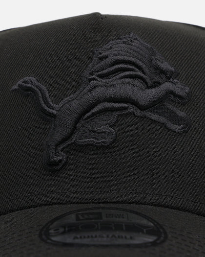 New Era Detroit Lions 'Black on Black' 9FORTY A-Frame Snapback Black/Black
