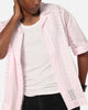Saint Morta Crochet Button Up Shirt Pink