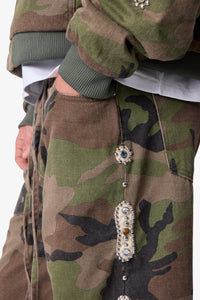 MNML Ultra Wide Twill Cargo Pants Camo