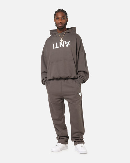 The Anti Order Reverse Logo Hoodie Charcoal Grey
