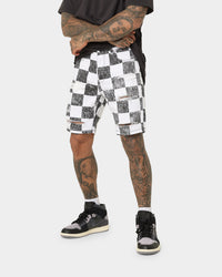 Saint Morta Vintage Checks Denim Shorts White/Black