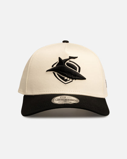 New Era Cronulla-Sutherland Sharks 'Chrome Black' 9FORTY A-Frame Snapback White/Black