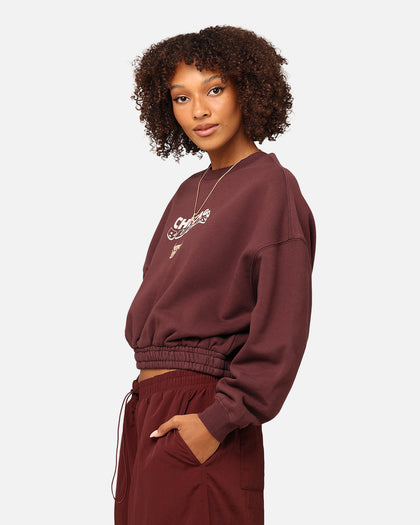 Mitchell & Ness Women's Chicago Bulls Dazed Cropped Crewneck Fudge