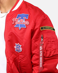 New Era X Alpha Series X MLB Philadelphia Phillies MA-1 Bomber Jacket Red
