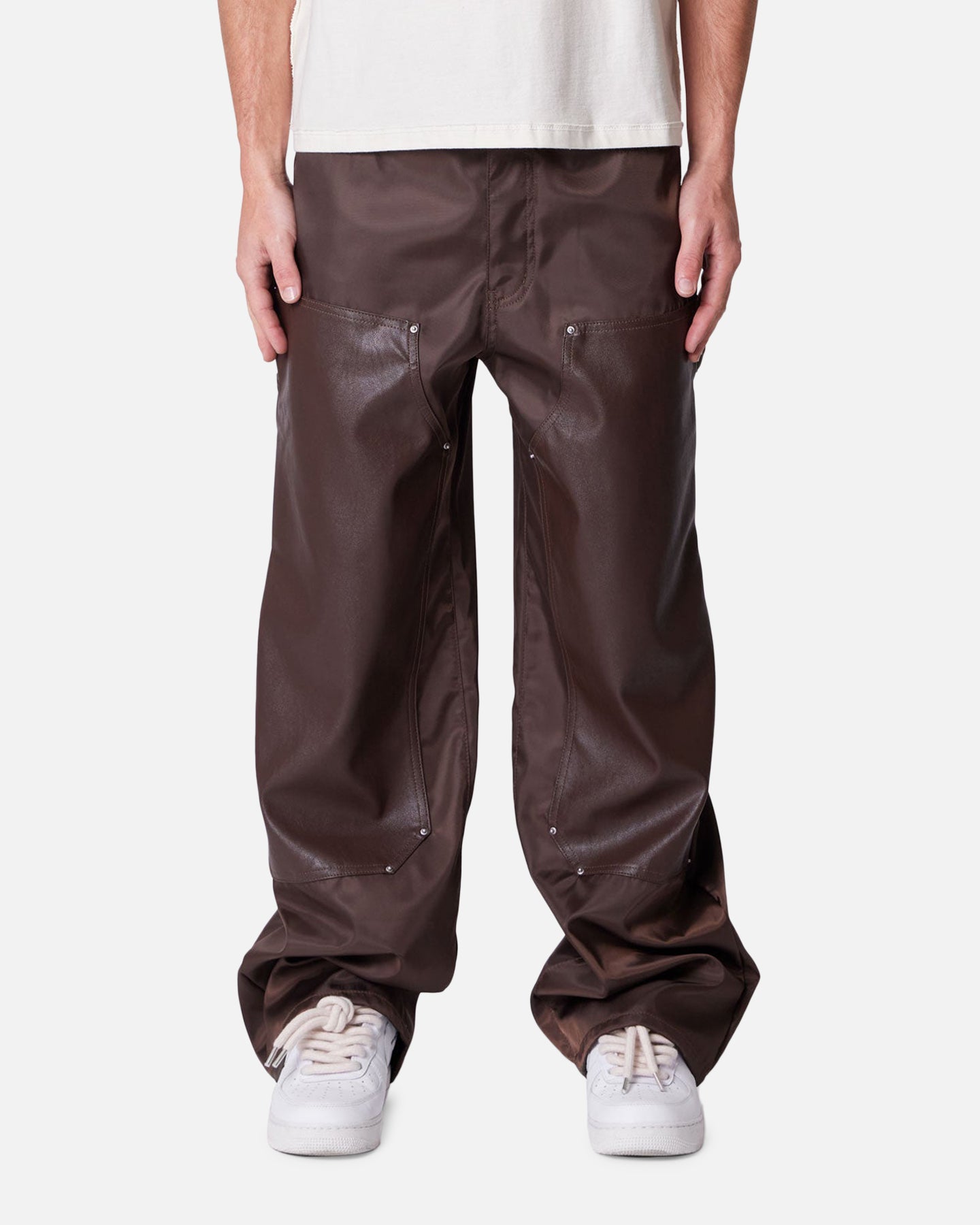 MNML Baggy Nylon Carpenter Pants Brown | Culture Kings US