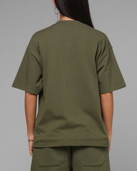 Loiter Hybrid Premium T-Shirt Olive/Pink