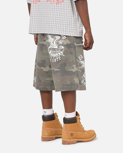 Ed Hardy Distress Camo Carpenter Jorts Camo