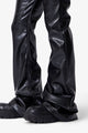 MNML Super Stacked Leather Pants Black