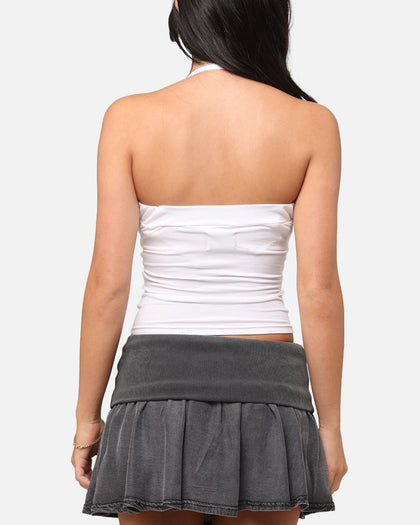 XXIII Women's Rib Halter Top White