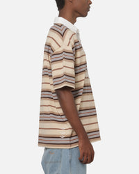 Vouseti Post Game Polo Shirt Latte Multi Stripe