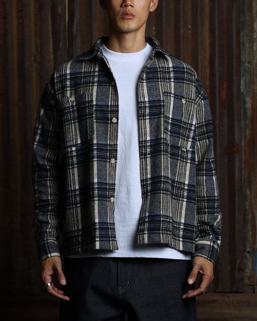 American Thrift Utility Flannel Shirt Blue