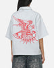 Ed Hardy Eagle Button Up Shirt Blue Pinstripe