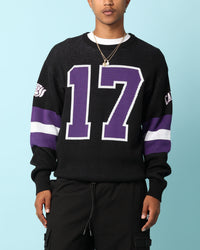 Carré Gridiron Knitted Sweater Black/Purple/White
