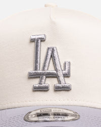 New Era Los Angeles Dodgers 'Chrome Grey' 9FORTY A-Frame Snapback White/Silver