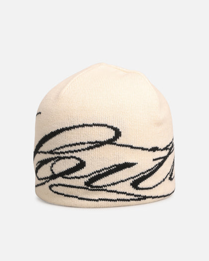 Loiter Skull Knit Beanie Off White
